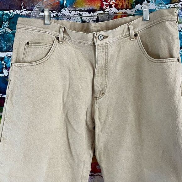 Vintage L.L. Bean Flannel Lined  Jeans Mens Size 42X32 Union Made - Picture 2 of 8